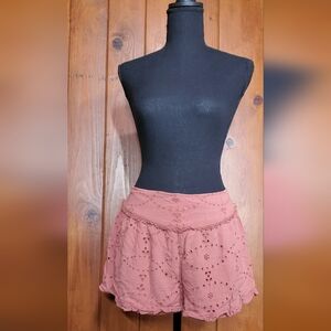 Pink Eyelet Shorts